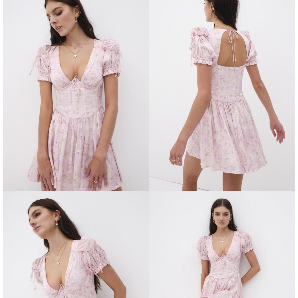 For Love and Lemons Paulina Puff Mini Dress Size XS